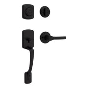Kwikset Henley Matte Black Entry Handleset 1.75 in.