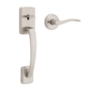 Kwikset Brentford Satin Nickel Entry Handleset with Lever 1.75 in.