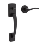 Kwikset Brentford Matte Black Entry Handleset with Lever 1.75 in.