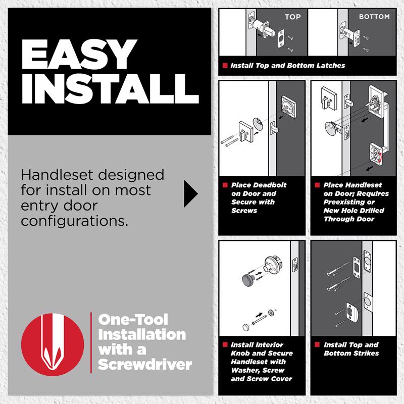 Kwikset Dakota Satin Nickel Entry Handleset 1.75 in.