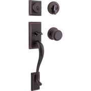 Kwikset Hawthorne Venetian Bronze Entry Handleset 1.75 in.