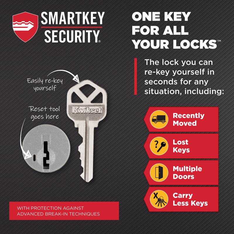 Kwikset San Clemente Matte Black Entry Handleset 1.75 in.