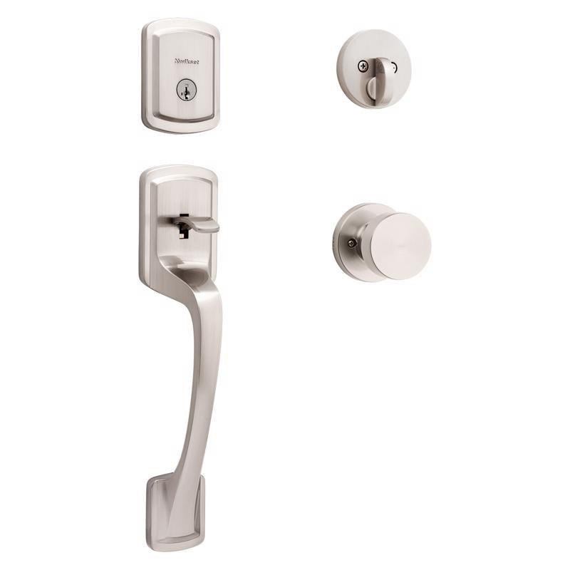 Kwikset Prague Satin Nickel Entry Handleset 1.75 in.