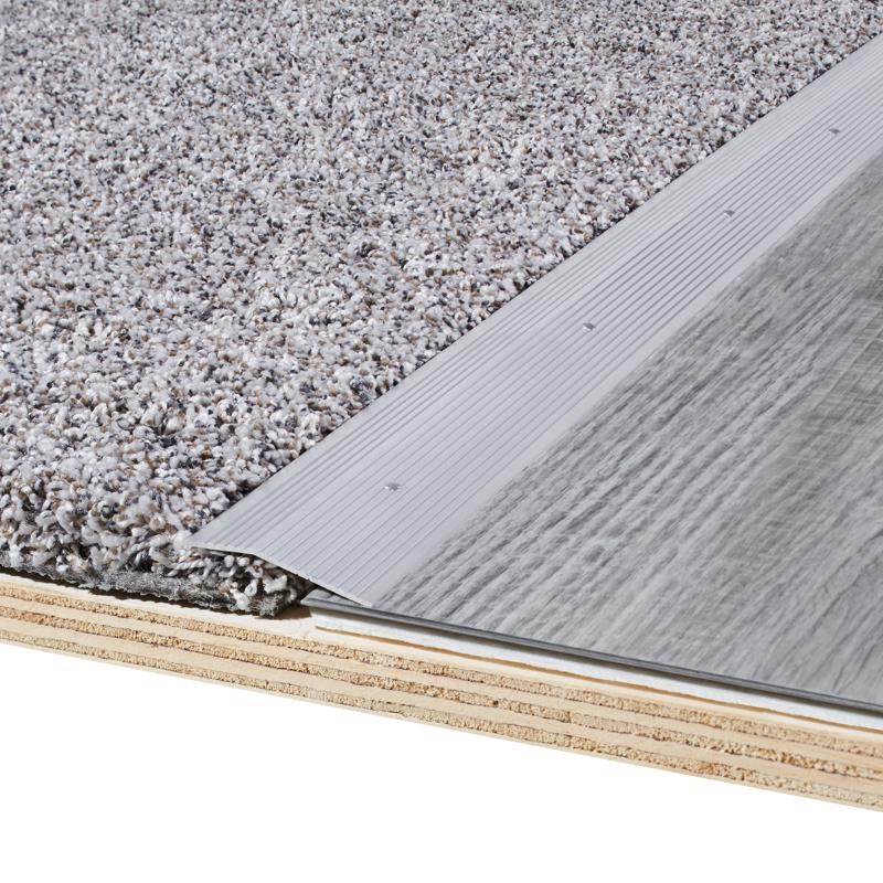 M-D Building Products 0.375 in. H X 2 in. W X 36 in. L Prefinished Silver Aluminum Carpet Trim