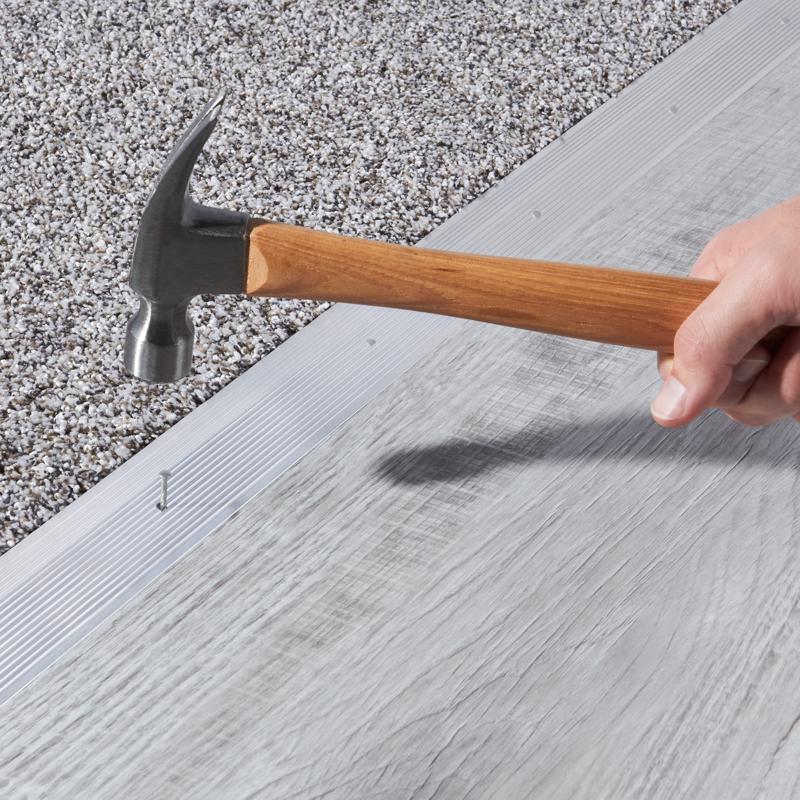 M-D Building Products 0.375 in. H X 2 in. W X 72 in. L Prefinished Silver Aluminum Carpet Trim