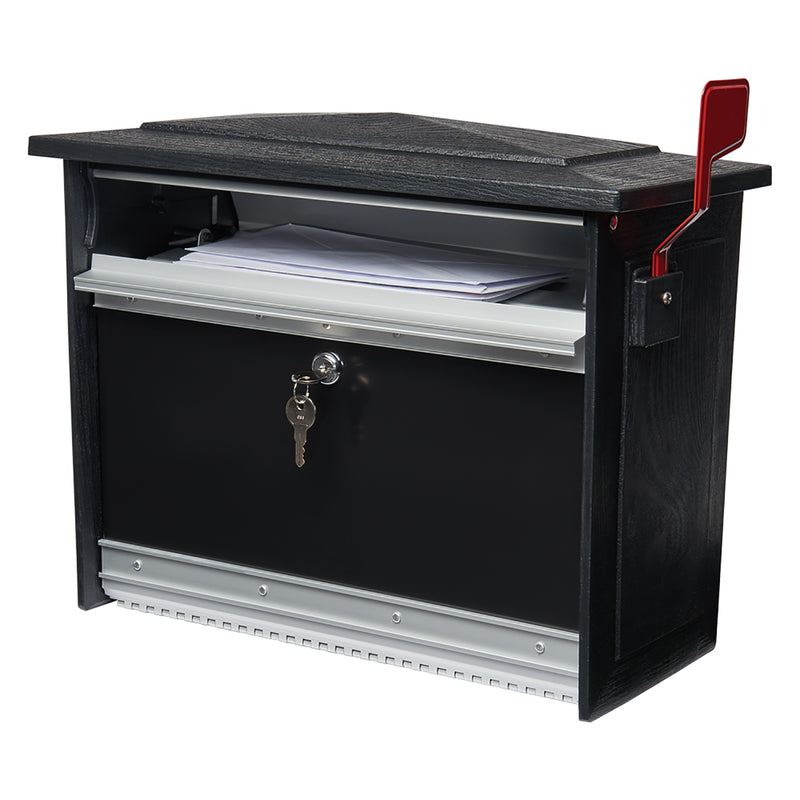 Architectural Mailboxes Mailsafe Contemporary Aluminum Wall Mount Black Locking Mailbox
