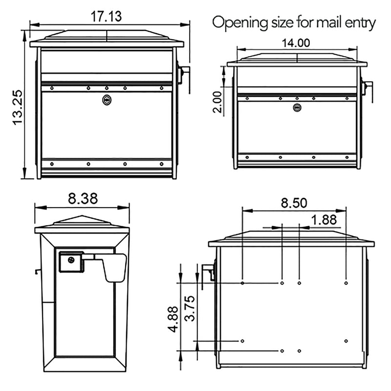 Architectural Mailboxes Mailsafe Contemporary Aluminum Wall Mount Black Locking Mailbox
