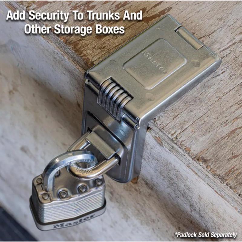 Master Lock Bright Hardened Steel 6-1/4 in. L Fixed Staple Hasp
