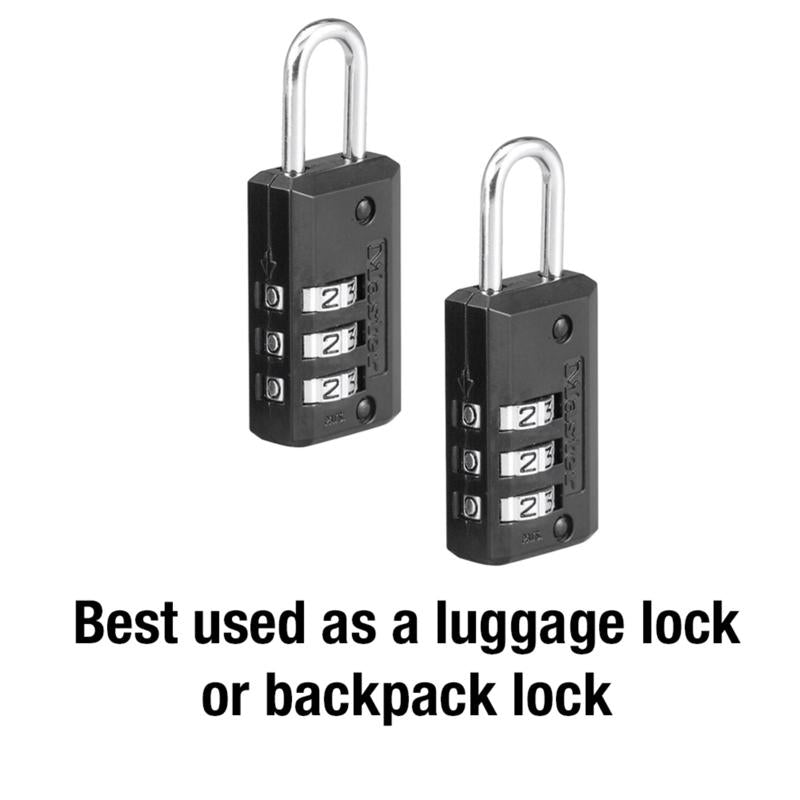 Master Lock 1-1/2 in. H X 1/2 in. W X 1-3/16 in. L Steel 3-Dial Combination Luggage Lock