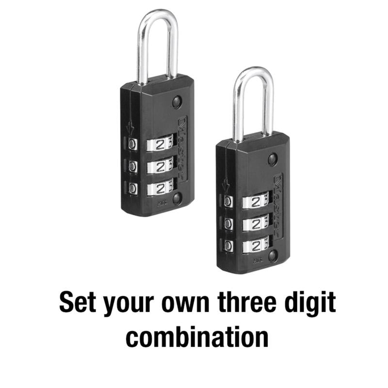 Master Lock 1-1/2 in. H X 1/2 in. W X 1-3/16 in. L Steel 3-Dial Combination Luggage Lock