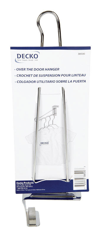 DECKO 13.75 in. L Chrome Silver Chrome Large Over the Door Over Door Hanger