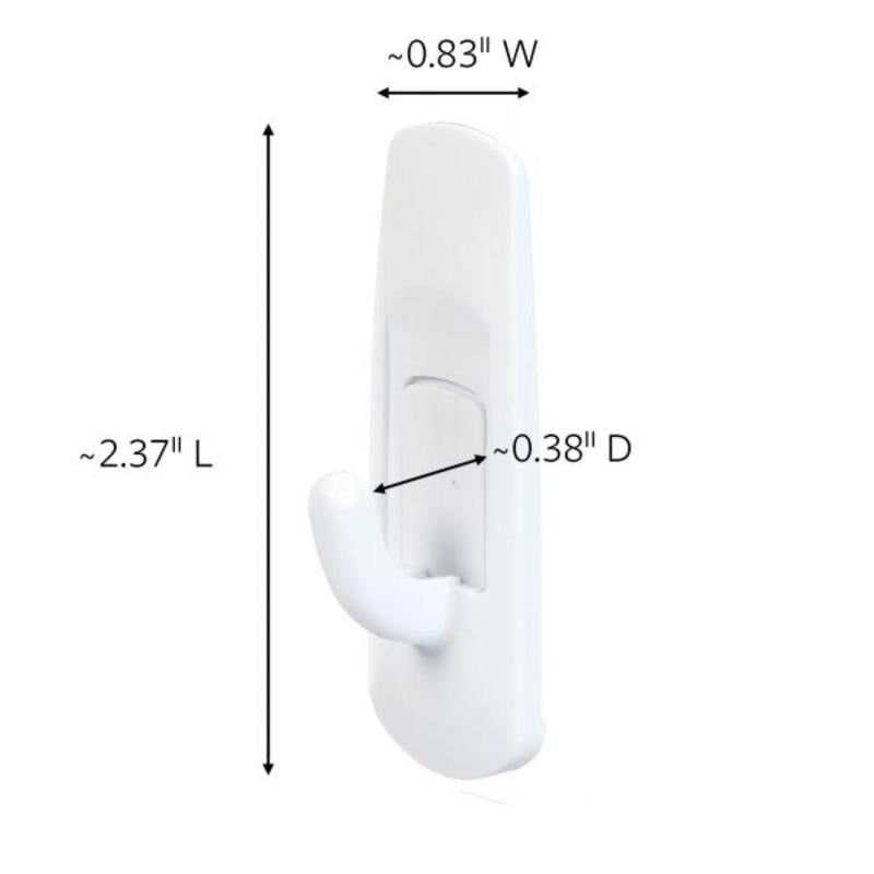 3M Command Small Plastic Hook 2.37 in. L 2 pk