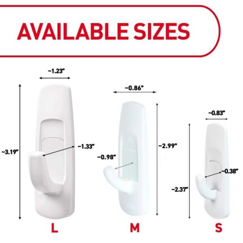 3M Command Large Plastic Hook 3.91 in. L