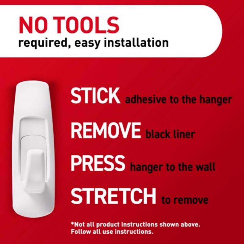 3M Command Large Plastic Hook 3.91 in. L