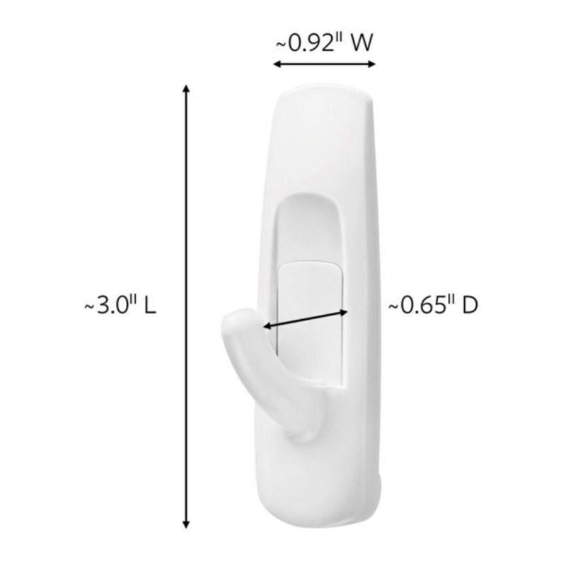 3M Command Medium Plastic Hook 3.875 in. L 2 pk