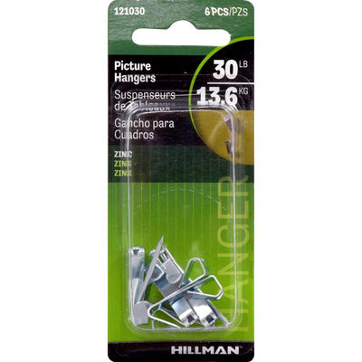 HILLMAN Zinc Silver Conventional Picture Hanger 30 lb