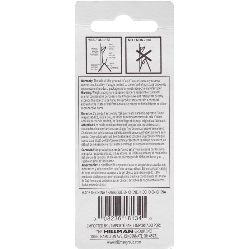 HILLMAN Zinc Silver Conventional Picture Hanger 30 lb