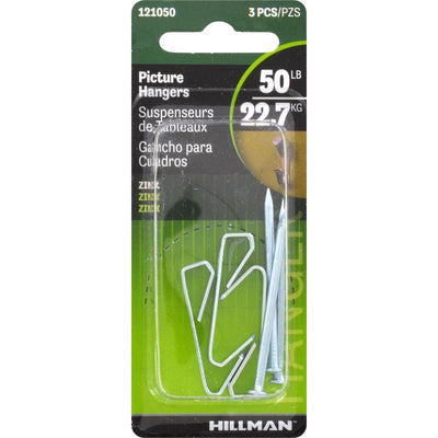 HILLMAN Zinc Silver Conventional Picture Hanger 50 lb