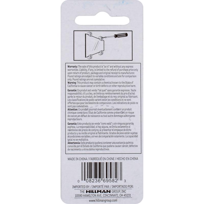 HILLMAN Ook Clear Holder Kit Mirror Holder 20 lb