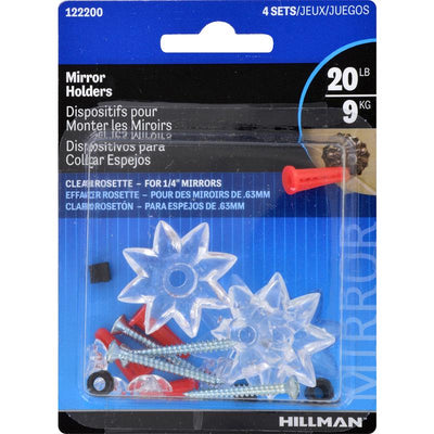 HILLMAN Plastic Coated Clear Heavy Duty Mirror Holder 20 lb