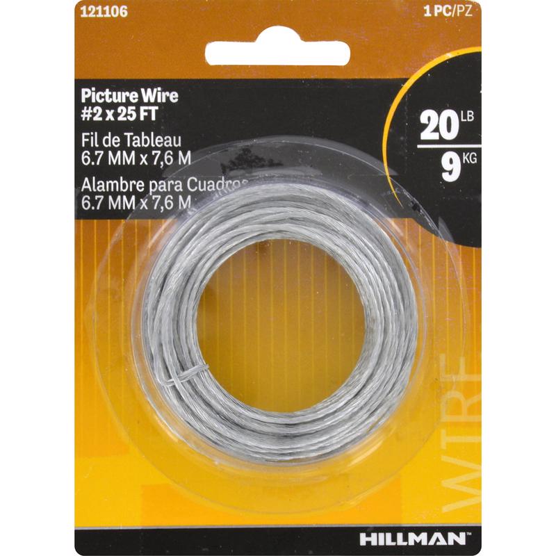 HILLMAN Galvanized Silver Braided Picture Wire 20 lb