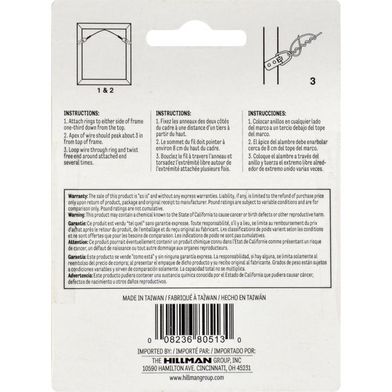 HILLMAN Galvanized Silver Braided Picture Wire 20 lb