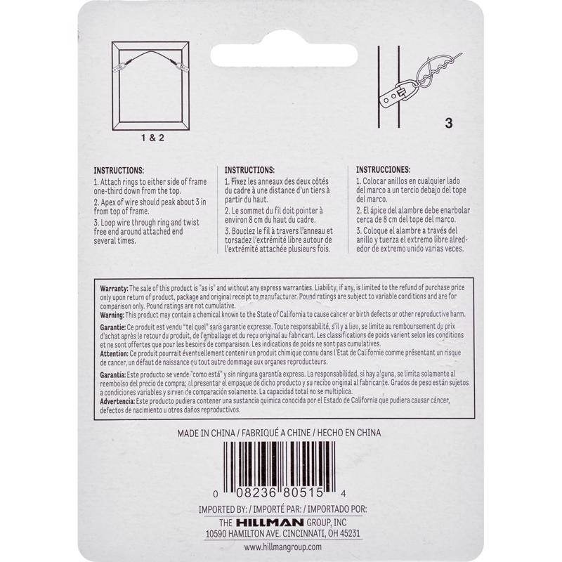 HILLMAN Galvanized Silver Braided Picture Wire 30 lb