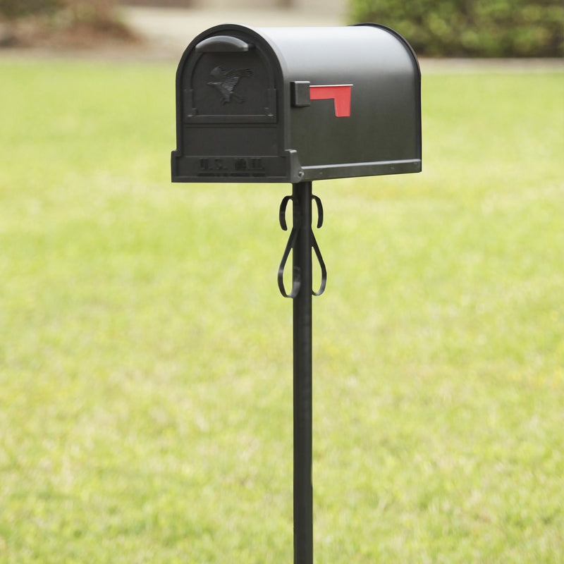 Architectural Mailboxes 52.1 in. Powder Coated Black Steel Mailbox Post