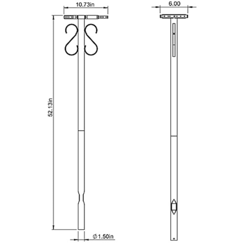 Architectural Mailboxes 52.1 in. Powder Coated Black Steel Mailbox Post