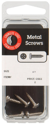 HILLMAN No. 8 Ga. X 1/2 in. L Phillips Pan Head Sheet Metal Screws