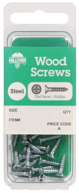 HILLMAN No. 6 X 1/2 in. L Phillips Zinc-Plated Coarse Wood Screws