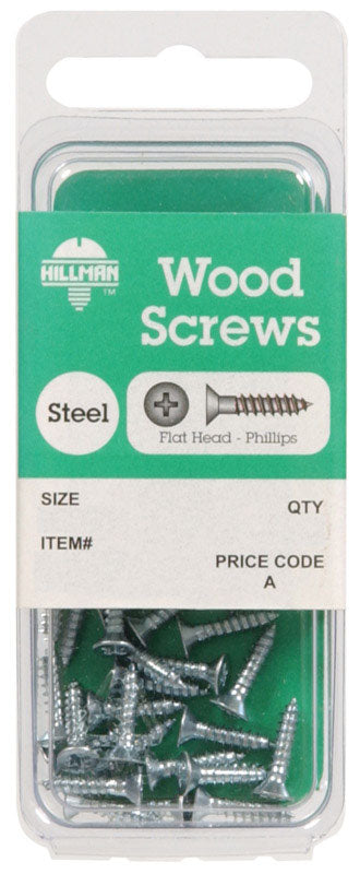 HILLMAN No. 14 X 1-1/2 in. L Phillips Zinc-Plated Coarse Wood Screws