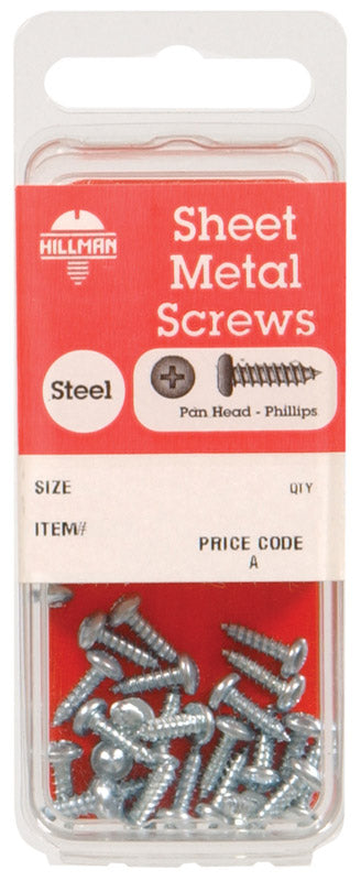 HILLMAN No. 12 Ga. X 1-1/4 in. L Phillips Pan Head Sheet Metal Screws