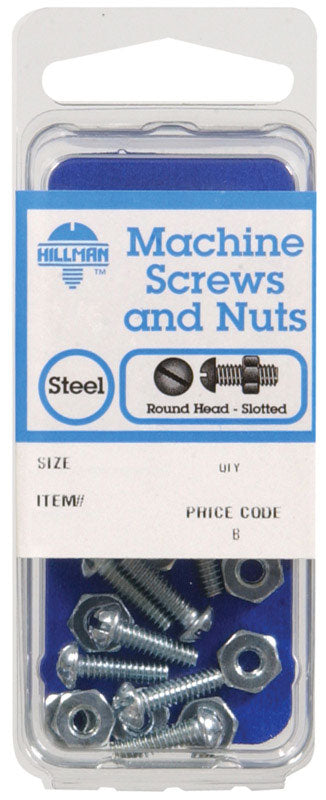 HILLMAN No. 6-32 in. X 1-1/2 in. L Slotted Round Head Zinc-Plated Steel Machine Screws
