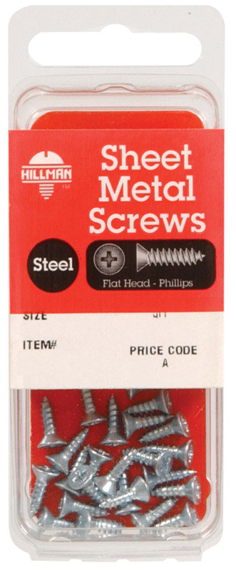 HILLMAN No. 8 Ga. X 1-1/4 in. L Phillips Flat Head Sheet Metal Screws