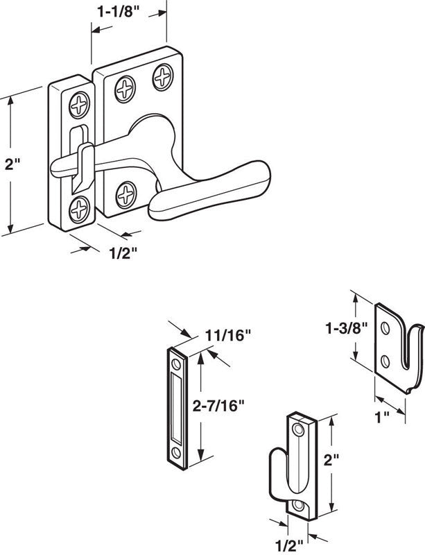 Prime-Line White Die-Cast Zinc Sash Lock