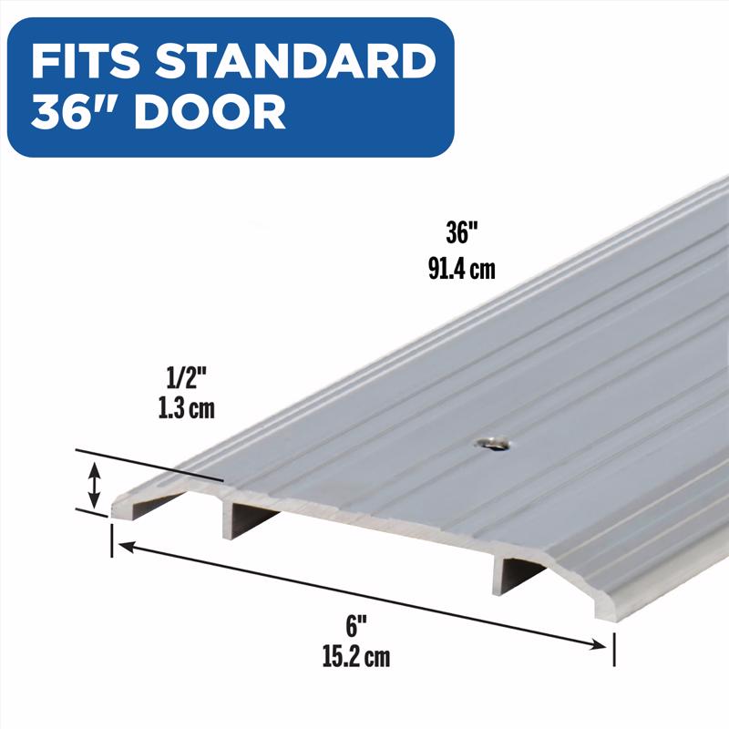 M-D Building Products 0.5 in. H X 6 in. W X 36 in. L Aluminum Commercial Threshold Silver