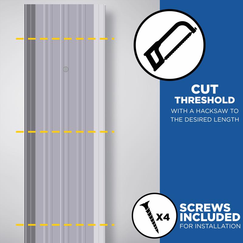 M-D Building Products 0.5 in. H X 6 in. W X 36 in. L Aluminum Commercial Threshold Silver