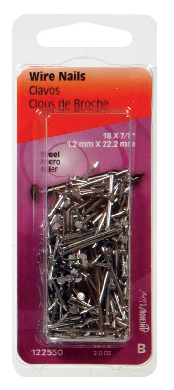 HILLMAN Anchor Wire 7/8 in. Wire Bright Steel Nail Flat Head