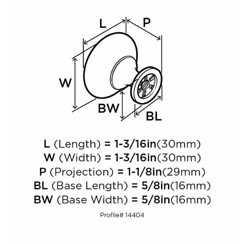 Amerock Allison Round Cabinet Knob 1-3/16 in. D 1-1/8 in. Brushed Chrome