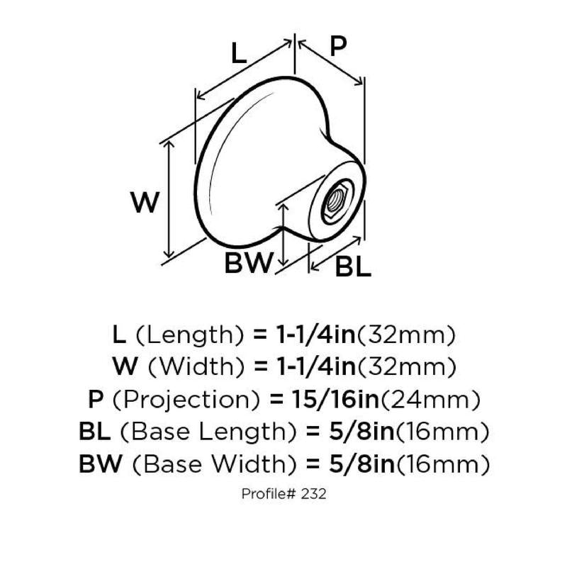 Amerock Allison Round Cabinet Knob 1-1/4 in. D 15/16 in. Flat