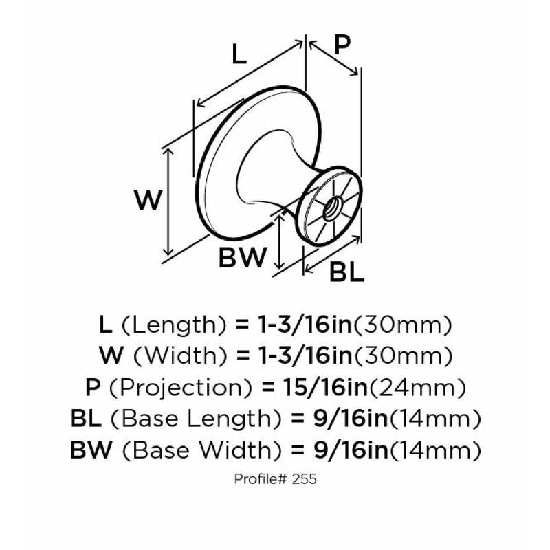 Amerock Allison Round Cabinet Knob 1-3/16 in. D 15/16 in. Polished Brass