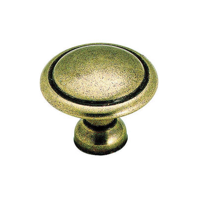 Amerock Allison Round Cabinet Knob 1-3/8 in. D 1 in. Antique Brass