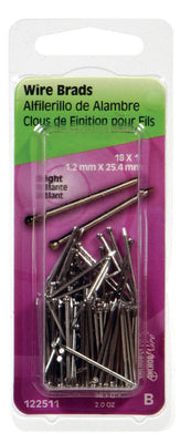 HILLMAN Anchor Wire 18 Ga. X 1 in. L Bright Steel Brad Nails 2 oz