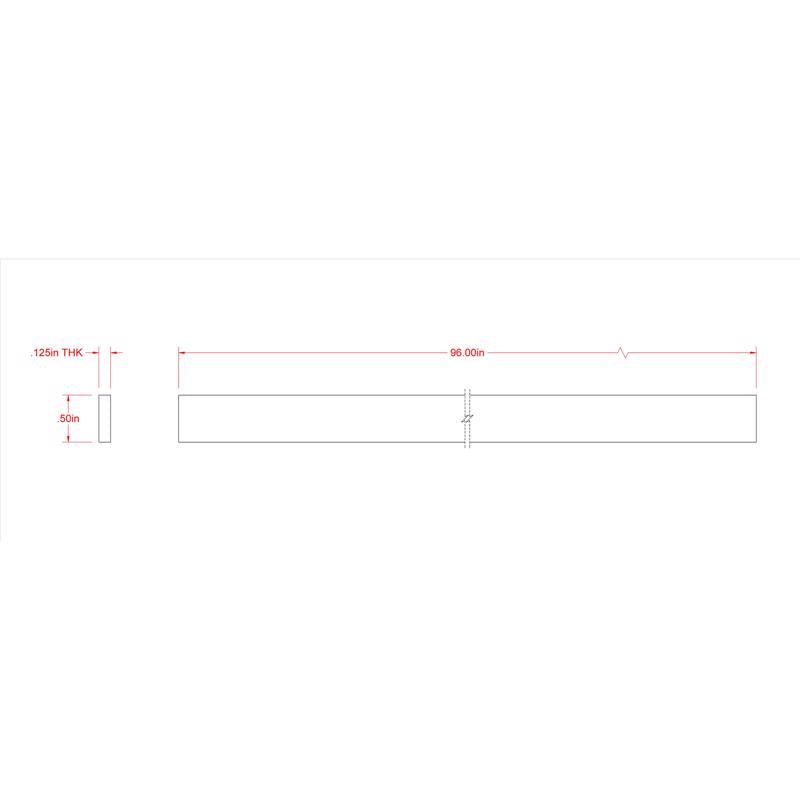 SteelWorks 0.125 in. X 0.5 in. W X 8 ft. L Weldable Aluminum Flat Bar