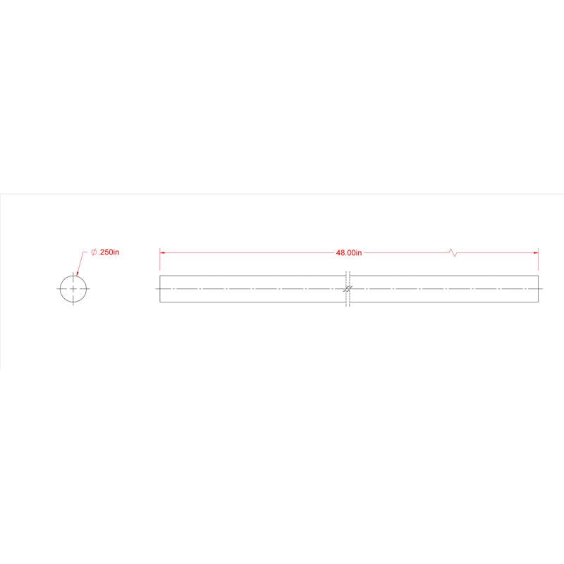 SteelWorks 48 in. L X 0.25 in. D Aluminum Rod