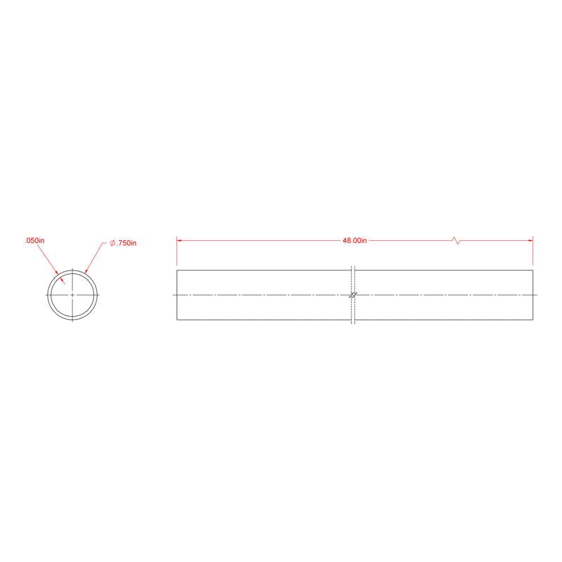 SteelWorks 3/4 in. D X 4 ft. L Round Aluminum Tube