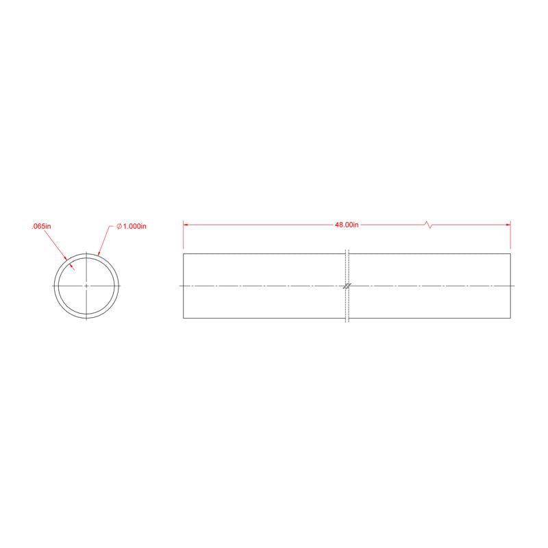 SteelWorks 1 in. D X 4 ft. L Round Aluminum Tube