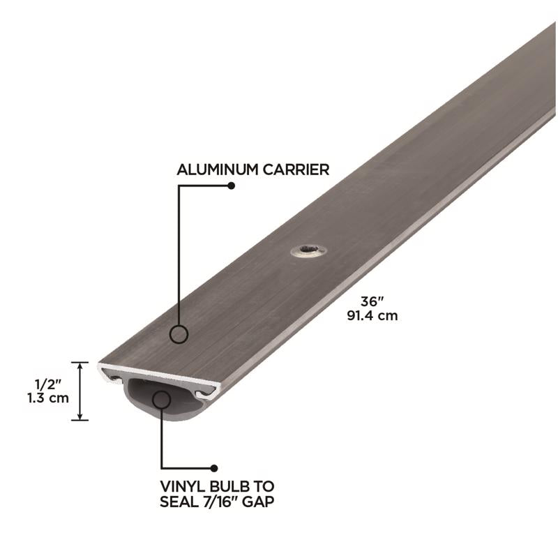 M-D Building Products Silver Aluminum Under Door Seal For Doors 36 in. L X 0.5 in.