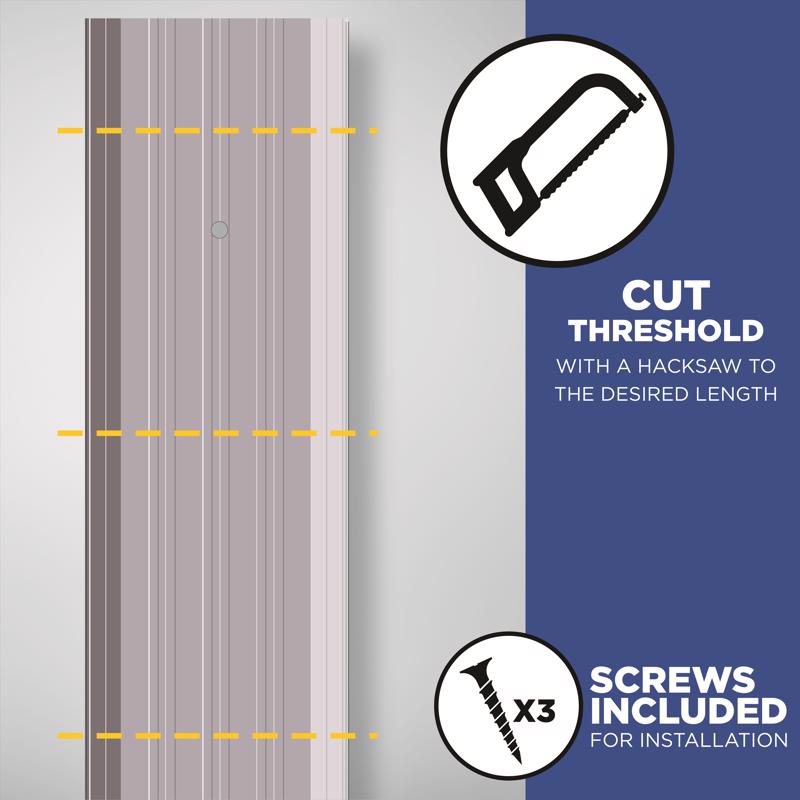 M-D Building Products 0.5 in. H X 3.88 in. W X 36 in. L Aluminum/Vinyl Commercial Threshold Silver